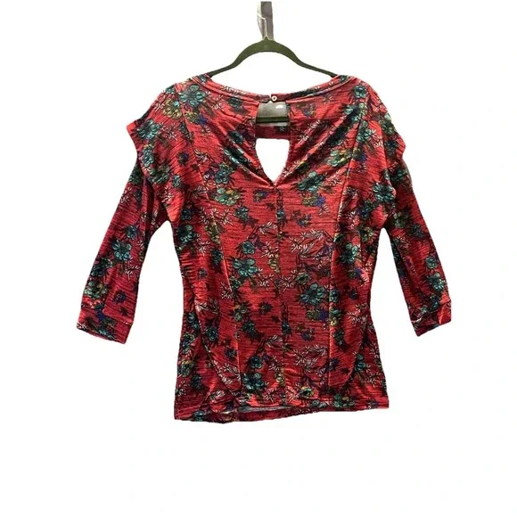 Free People Flowy Floral Long Sleeve Blouse Women's Size S Boho Whimsical - Picture 5 of 6